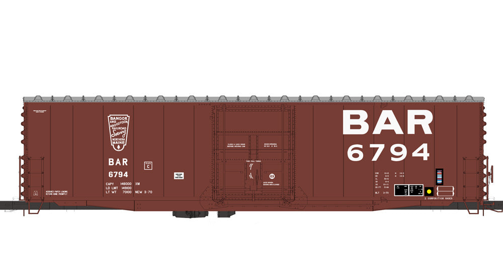 DECALS: Bangor and Aroostoook 50' PS Plug Door Boxcar