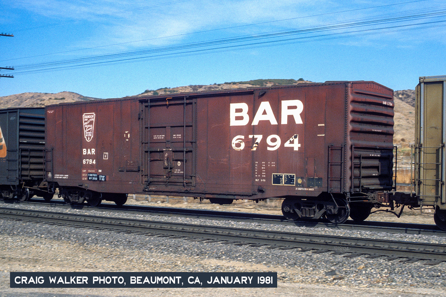 DECALS: Bangor and Aroostoook 50' PS Plug Door Boxcar