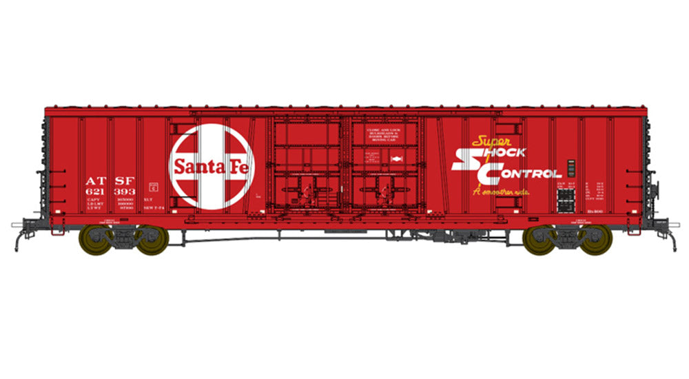 BLMA Santa Fe Bx-166 boxcar, ATSF Super Shock Control, # 621560