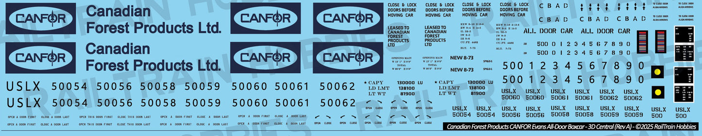 Decals: CANFOR Evans All-Door Boxcar