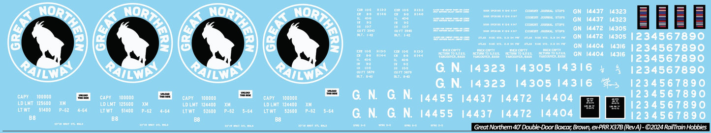 DECALS: Great Northern 40 Boxcar