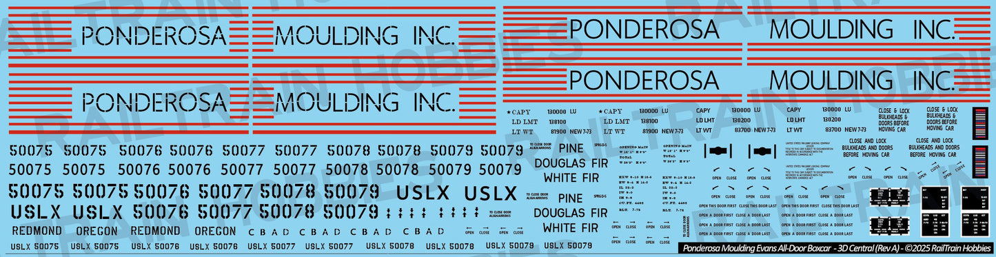 Decals: Ponderosa Moulding Evans All-Door Boxcar