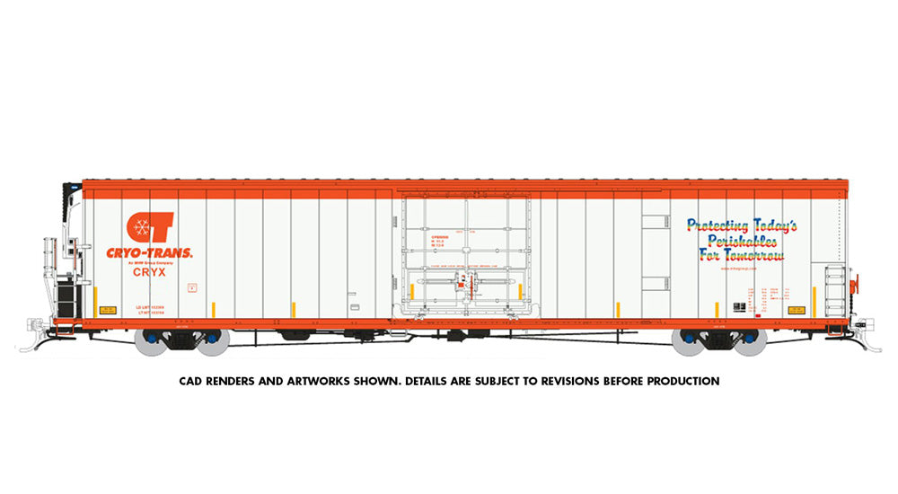 PREORDER: Rapido Greenbrier 72' Refrigerator Car Scheme #1, CryoTrans, Unnumbered, unnamed