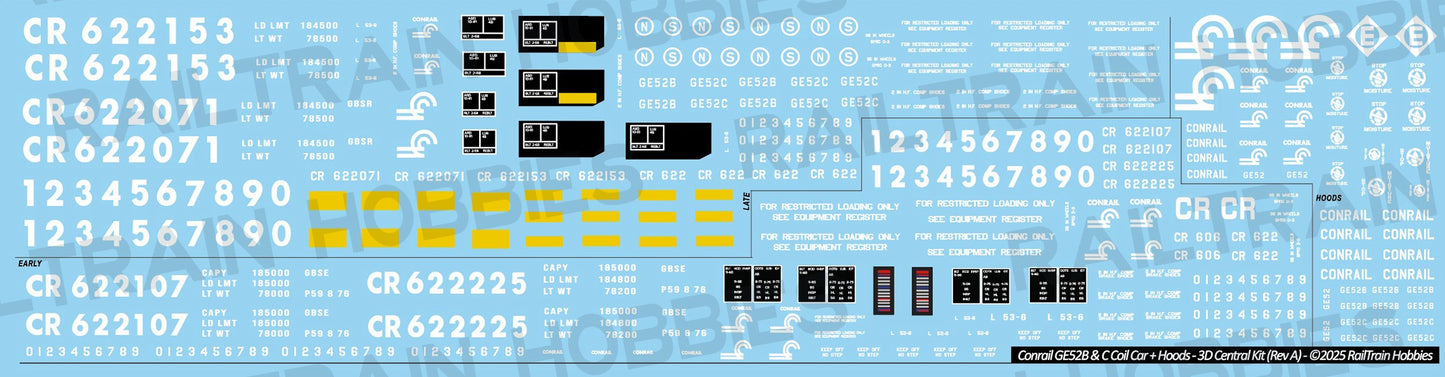 Decals: Conrail GE52 Coil Steel Car