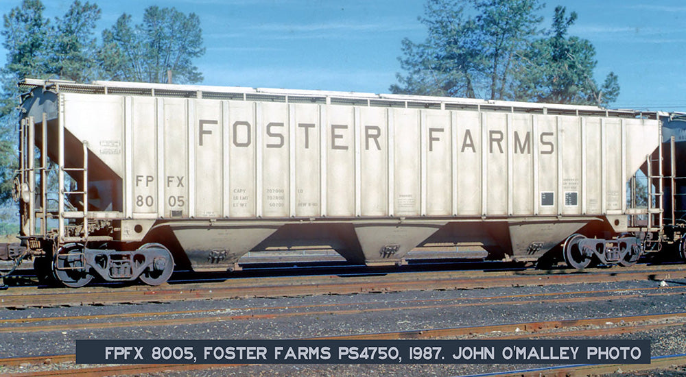 Decals: Foster Farms FPFX Number Jumble Decals for Tangent PS4750 Covered Hopper