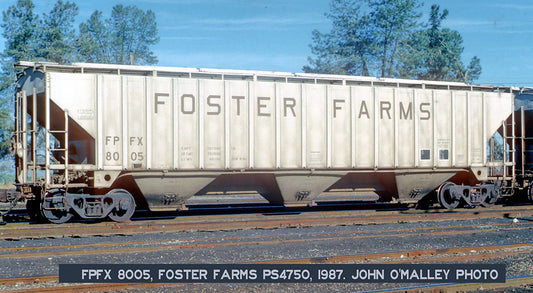 Decals: Foster Farms FPFX Number Jumble Decals for Tangent PS4750 Covered Hopper