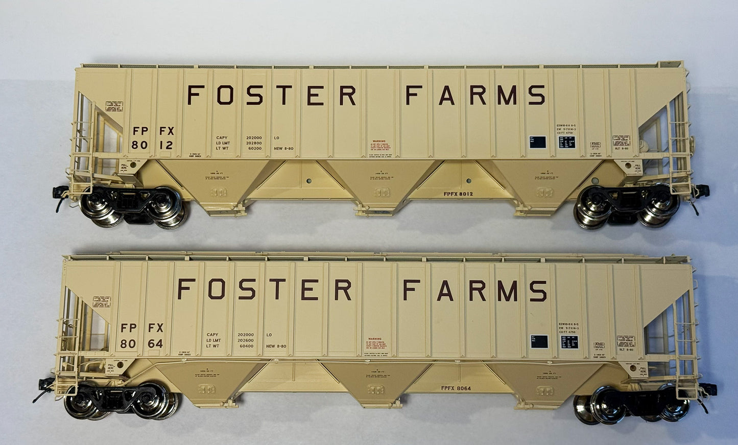 Decals: Foster Farms FPFX Number Jumble Decals for Tangent PS4750 Covered Hopper