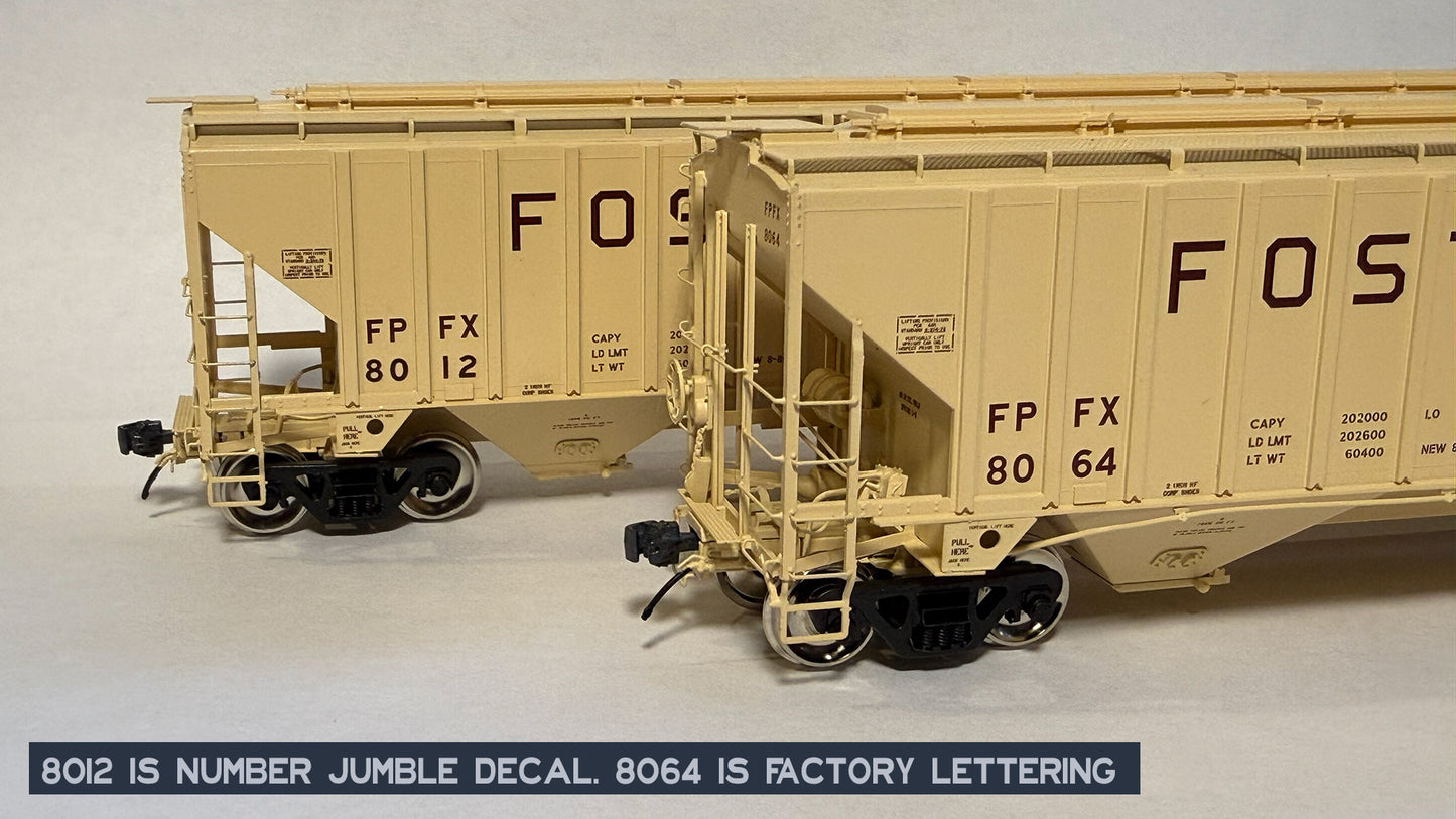 Decals: Foster Farms FPFX Number Jumble Decals for Tangent PS4750 Covered Hopper
