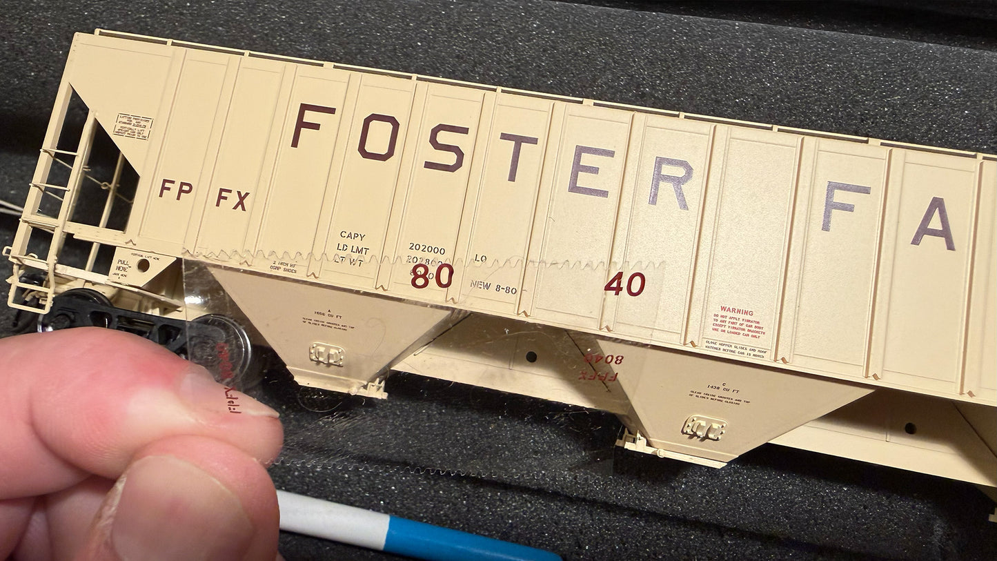 Decals: Foster Farms FPFX Number Jumble Decals for Tangent PS4750 Covered Hopper