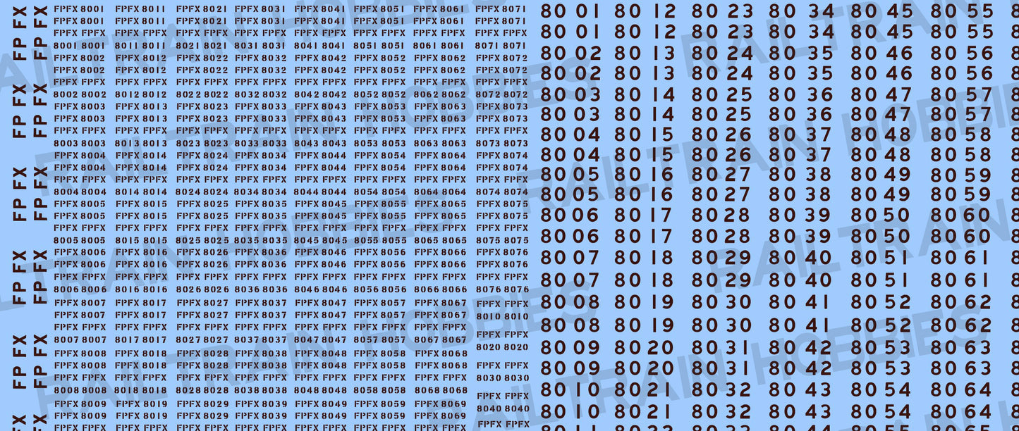 Decals: Foster Farms FPFX Number Jumble Decals for Tangent PS4750 Covered Hopper