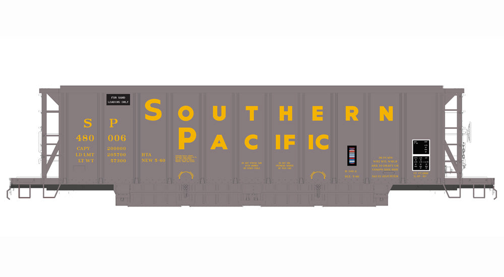 DECALS: Southern Pacific H-100-2 Hopper Decals - Yellow