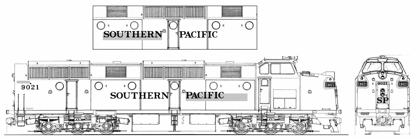 Southern Pacific Patch Set for ex-DRGW Krauss-Maffei ML-4000 Locomotives (PIKO)