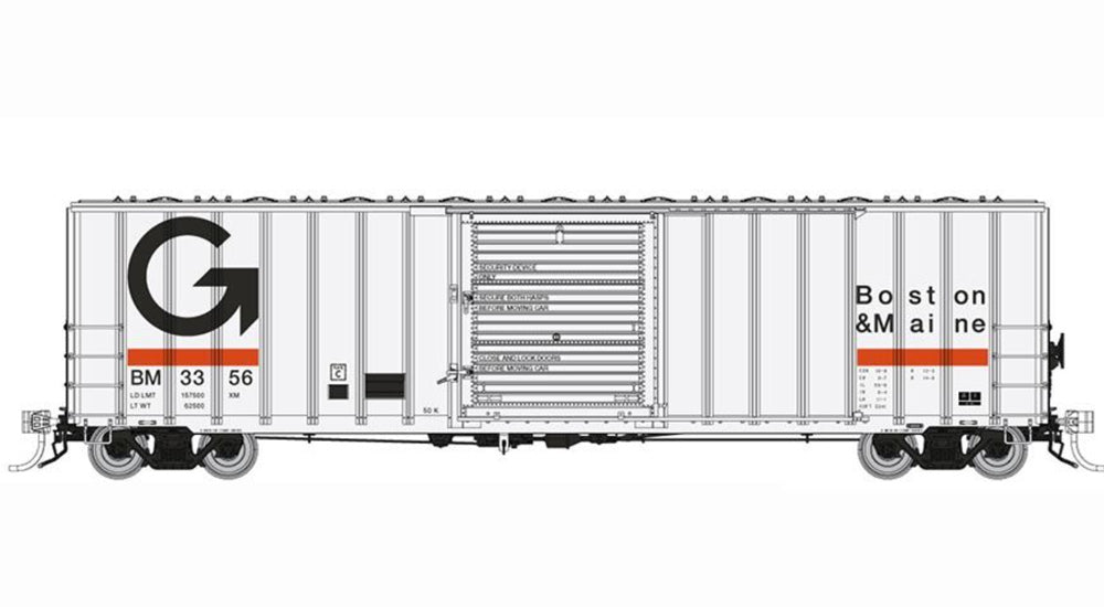 Rapido HO PCF 5241 CuFt Boxcar, Guilford - BM