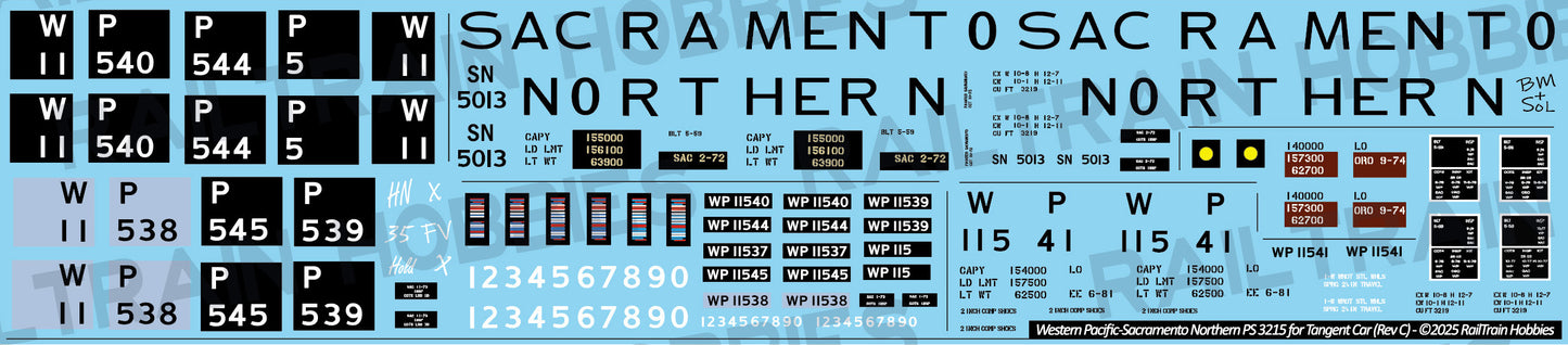 Decals: Sacramento Northern-Western Pacific PS 3219 Covered Hoppers