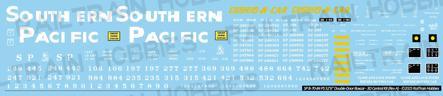 DECALS: Southern Pacific B-70-84, PS 5574 Boxcar