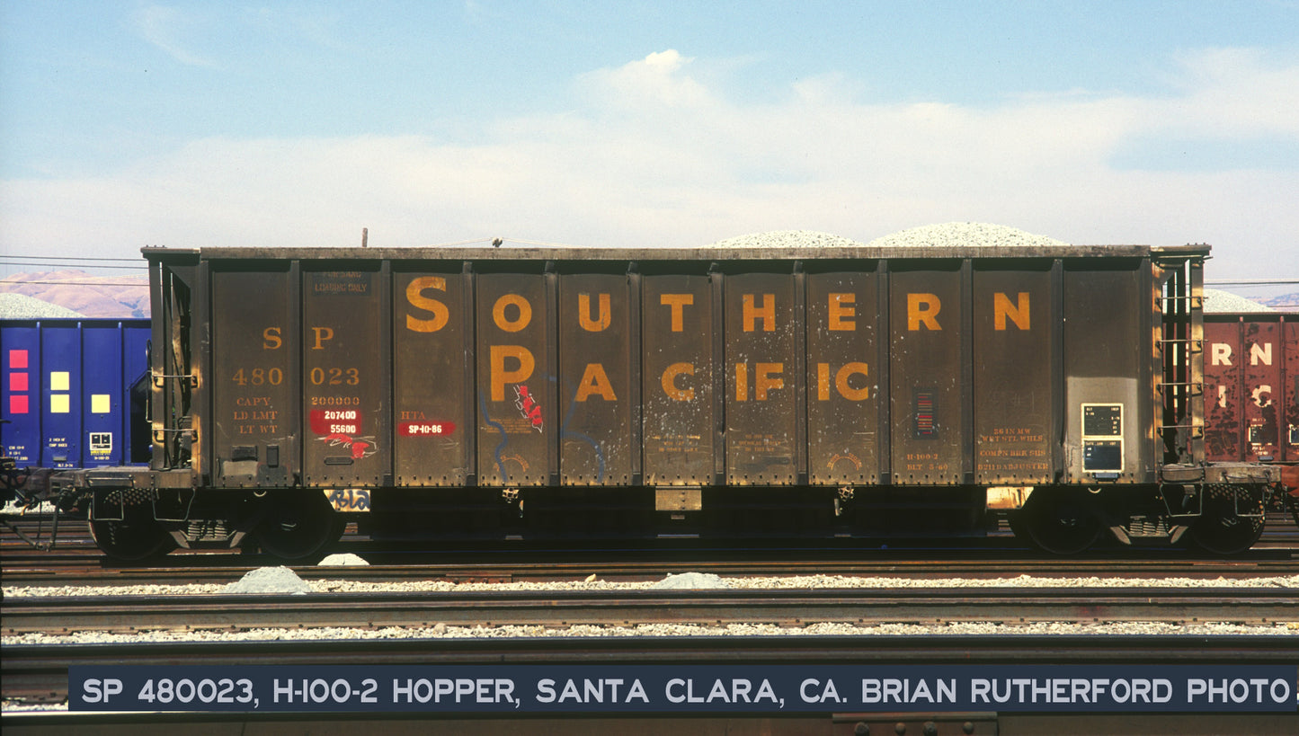 DECALS: Southern Pacific H-100-2 Hopper Decals - Yellow