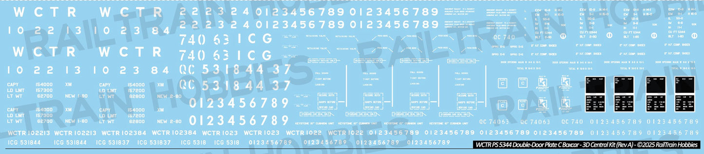 DECALS: White City Terminal PS 5344 Double-Door Boxcar